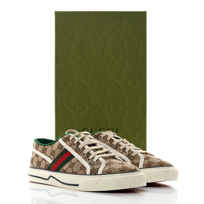 Gucci GG Monogram Web Mens 1977 Tennis Sneakers 7 Beige Ebony Mystic White 8 of 8