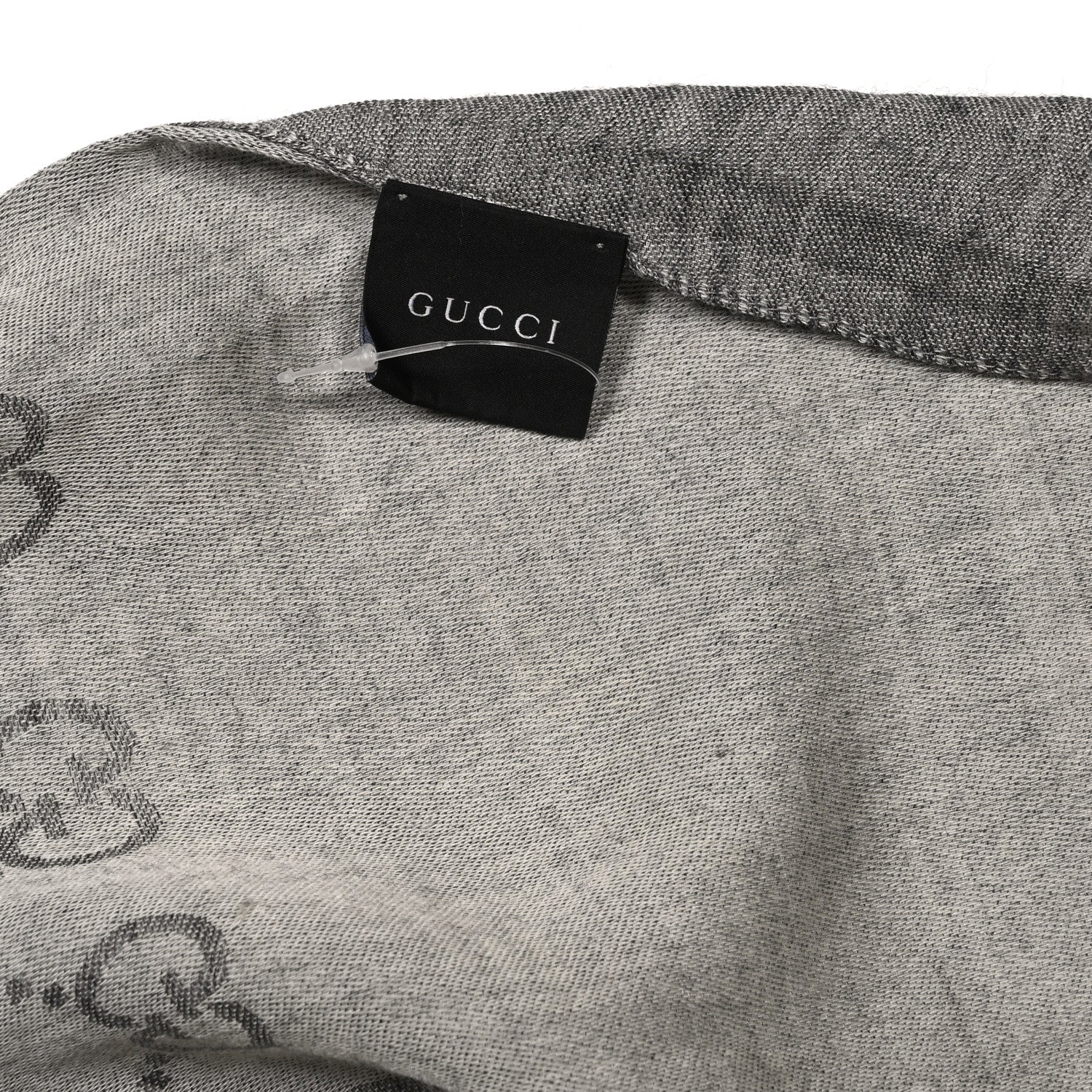 Gucci Wool Silk GG Monogram GGNat Scarf Lead 3 of 4