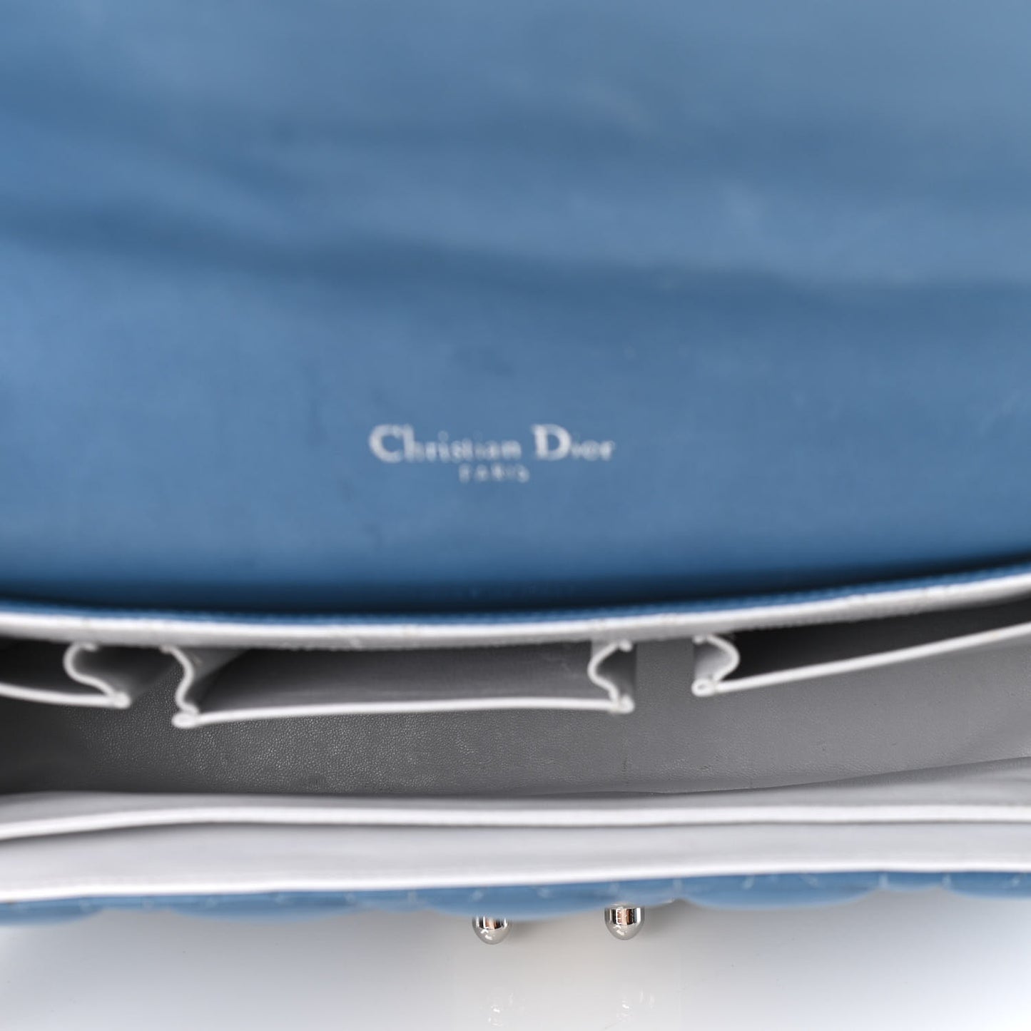 Lambskin Cannage Medium Miss Dior Flap Blue