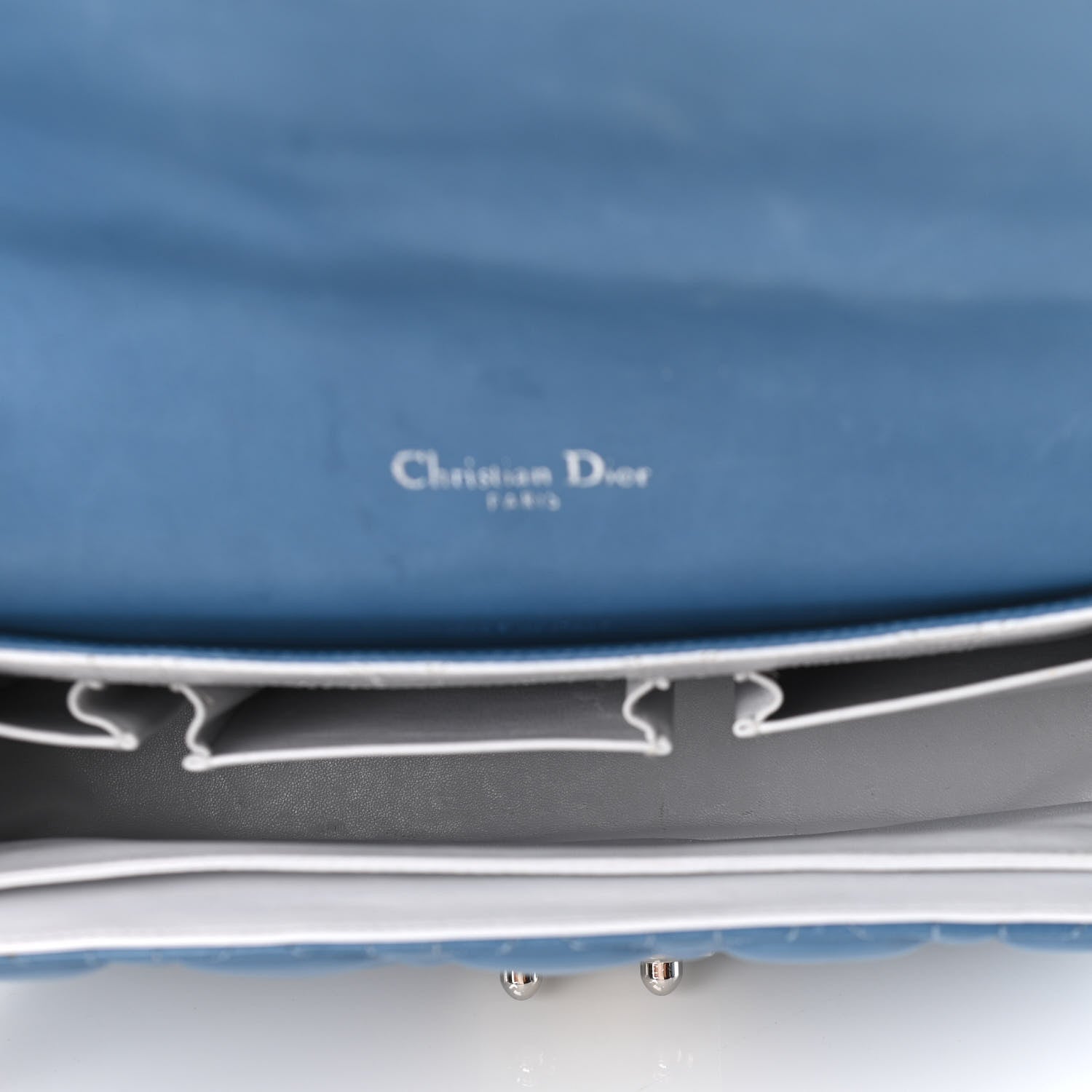 Christian Dior Lambskin Cannage Medium Miss Dior Flap Blue 4 of 12