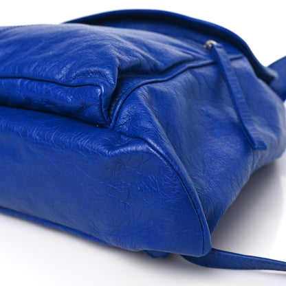 Balenciaga Agneau Classic Silver Hardware S Traveler Backpack Bleu Lazuli 9 of 9