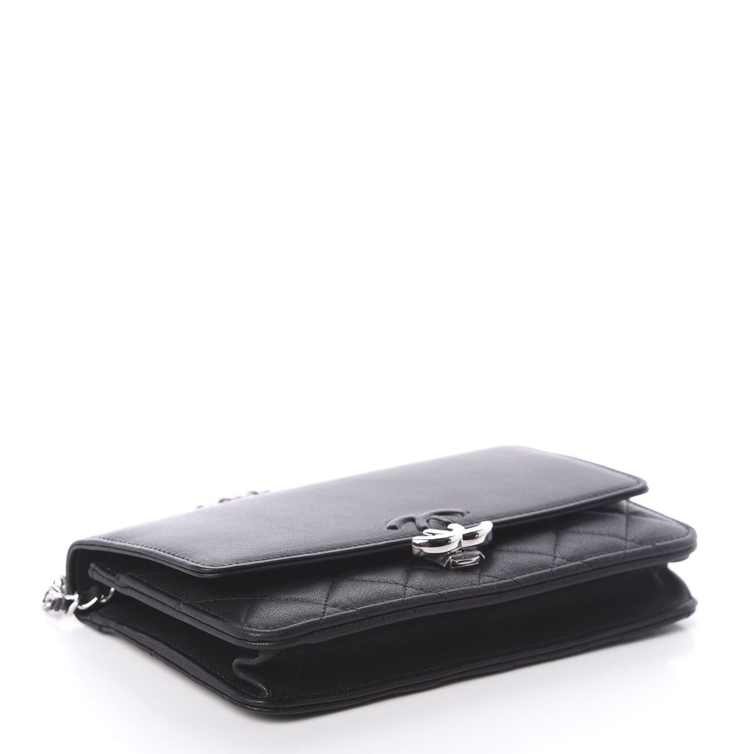Chanel Grained Calfskin Quilted Urban Champion Wallet On Chain WOC Black 4 of 10