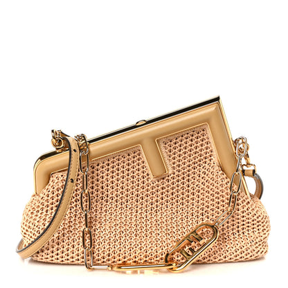 Fendi Raffia Nappa Macrame Small Fendi First Natural Sahara 1 of 12