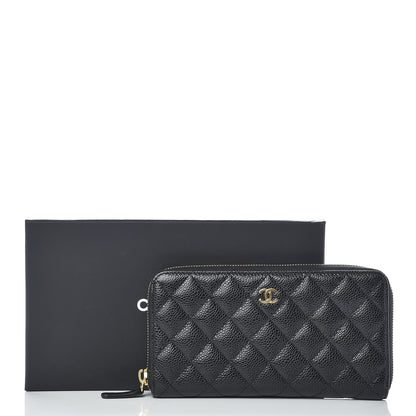 Chanel Caviar Quilted Large Gusset Zip Around Wallet Black 10 of 10