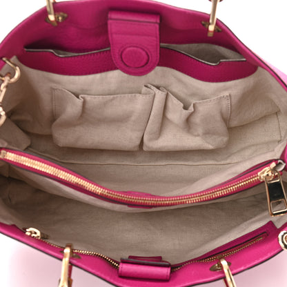 Gucci Pebbled Calfskin Medium Bamboo Shopper Tote Bright Bougainvillea 5 of 11