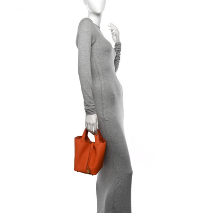 Hermes Taurillon Clemence Picotin Lock 18 PM Orange 2 of 12