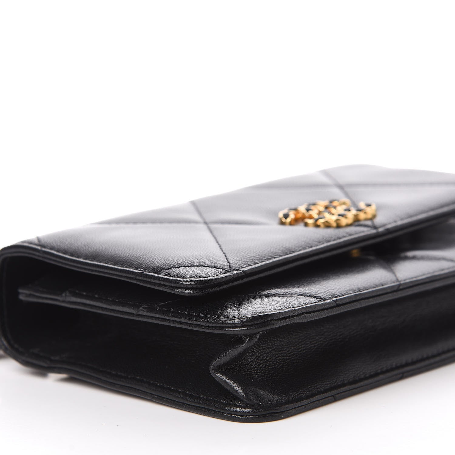 Chanel Goatskin Quilted 19 Wallet On Chain WOC Black 6 of 12
