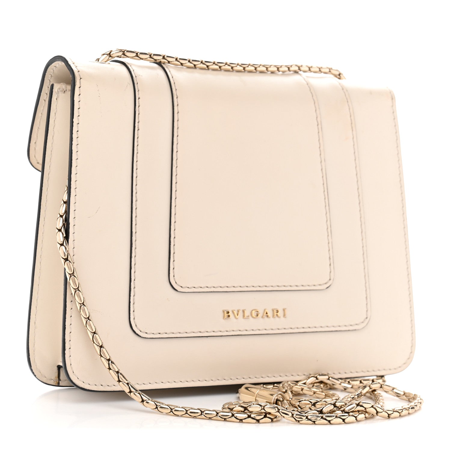 Bulgari Calfskin Small Serpenti Forever Crossbody Bag White Agate 2 of 13