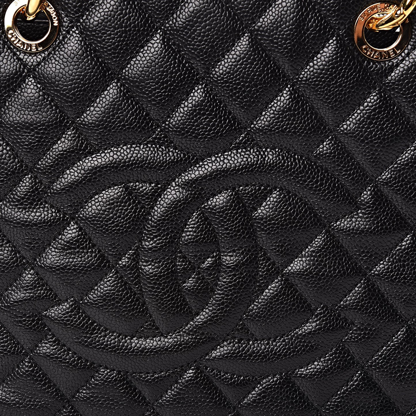 Caviar Quilted Grand Shopping Tote GST Black