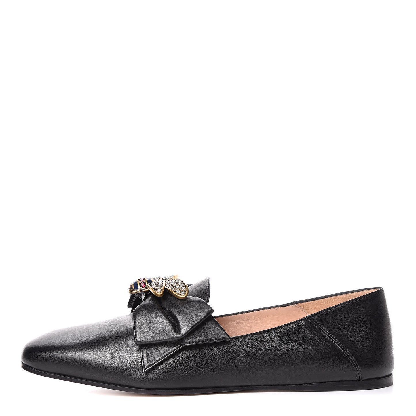 Calfskin Bow Ballet Flats 38.5 Black