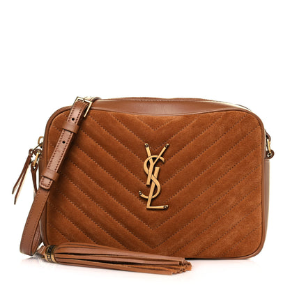 Saint Laurent Suede Matelasse Monogram Lou Camera Bag Cinnamon 1 of 11