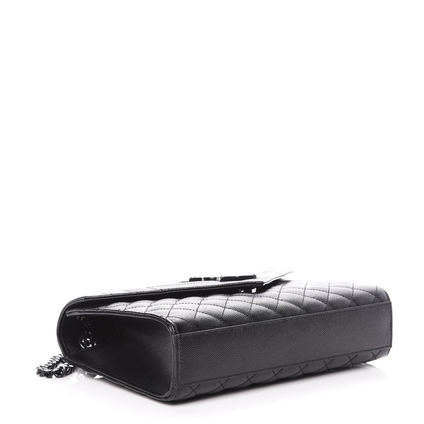 Grain De Poudre Textured Mixed Matelasse Triquilt Medium Monogram Satchel Black