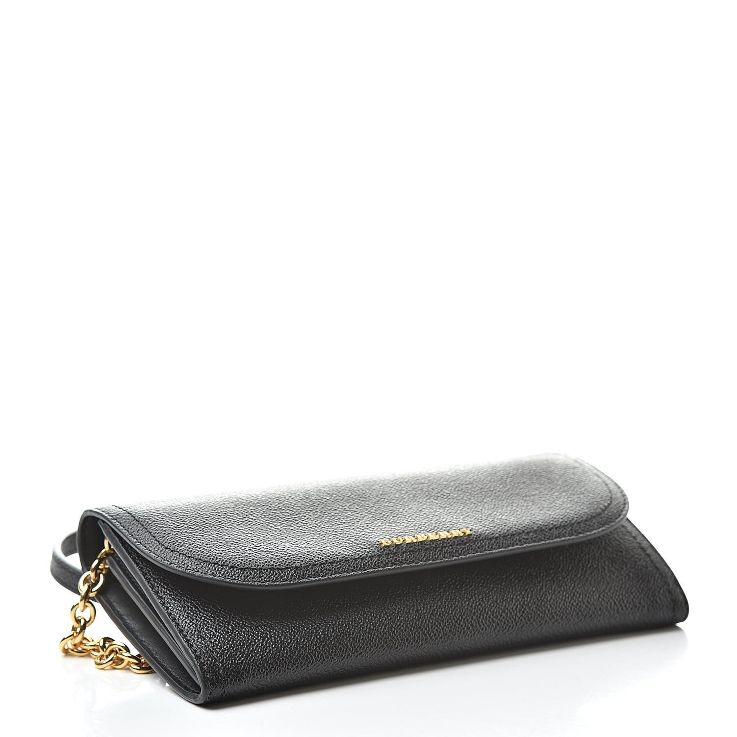 Grainy Calfskin Henley Wallet On Chain Black
