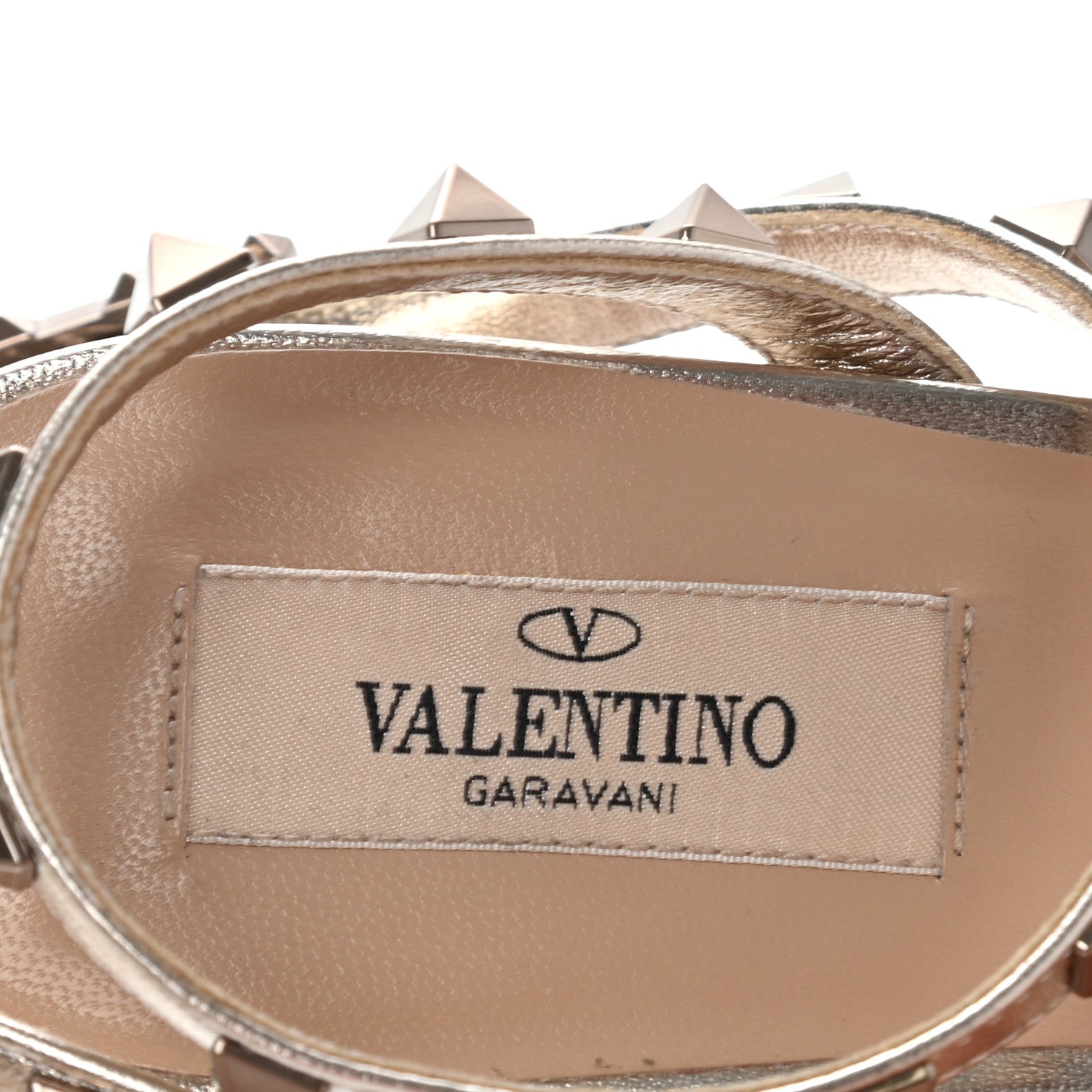 Valentino Garavani Metallic Nappa Rockstud 35/75mm Platform Sandals 39 Skin 6 of 15