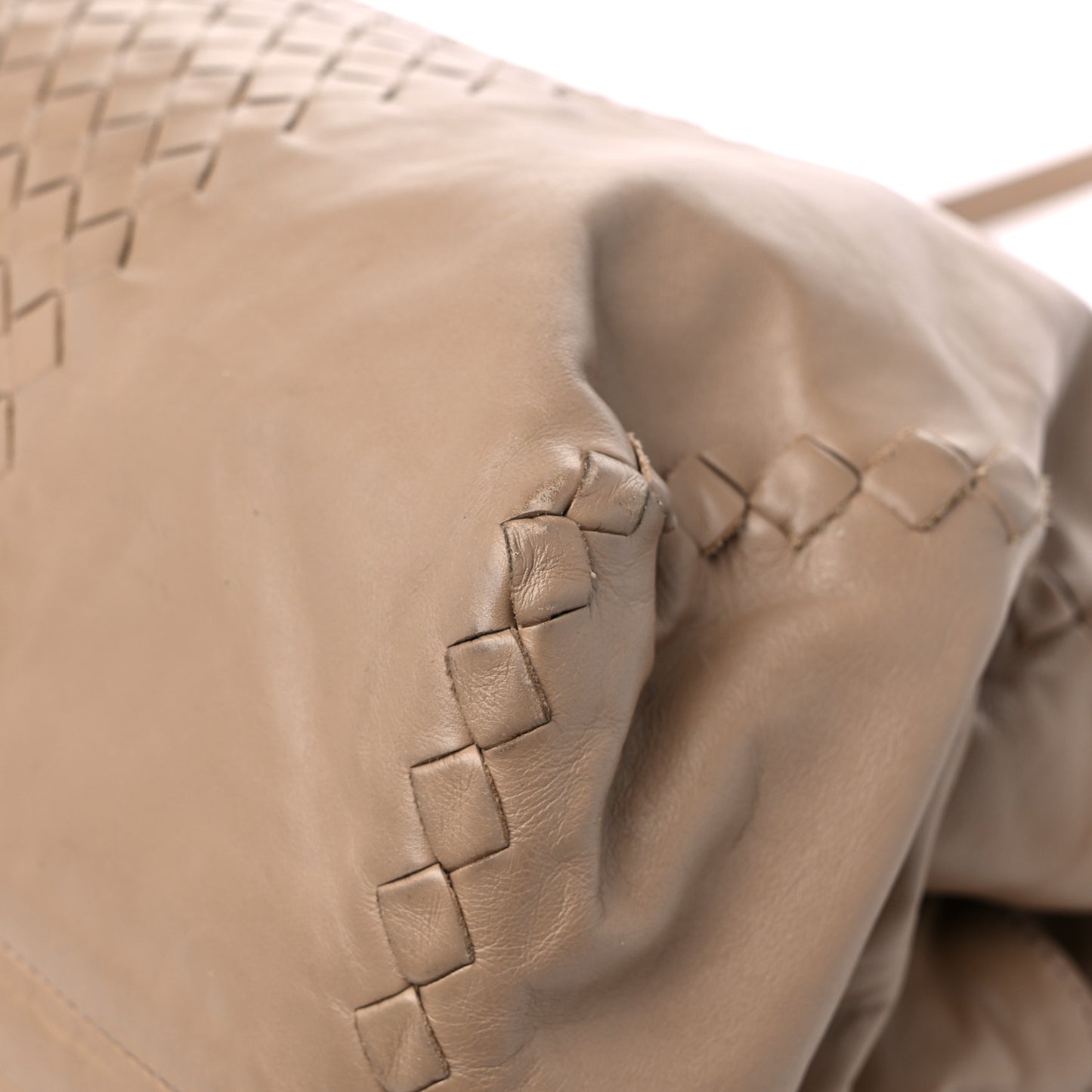 Calfskin Intrecciato Leggero Tote Beige