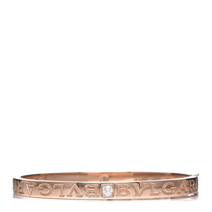 Bulgari 18K Rose Gold Diamond B.Zero1 Essential Bangle Bracelet S 1 of 7