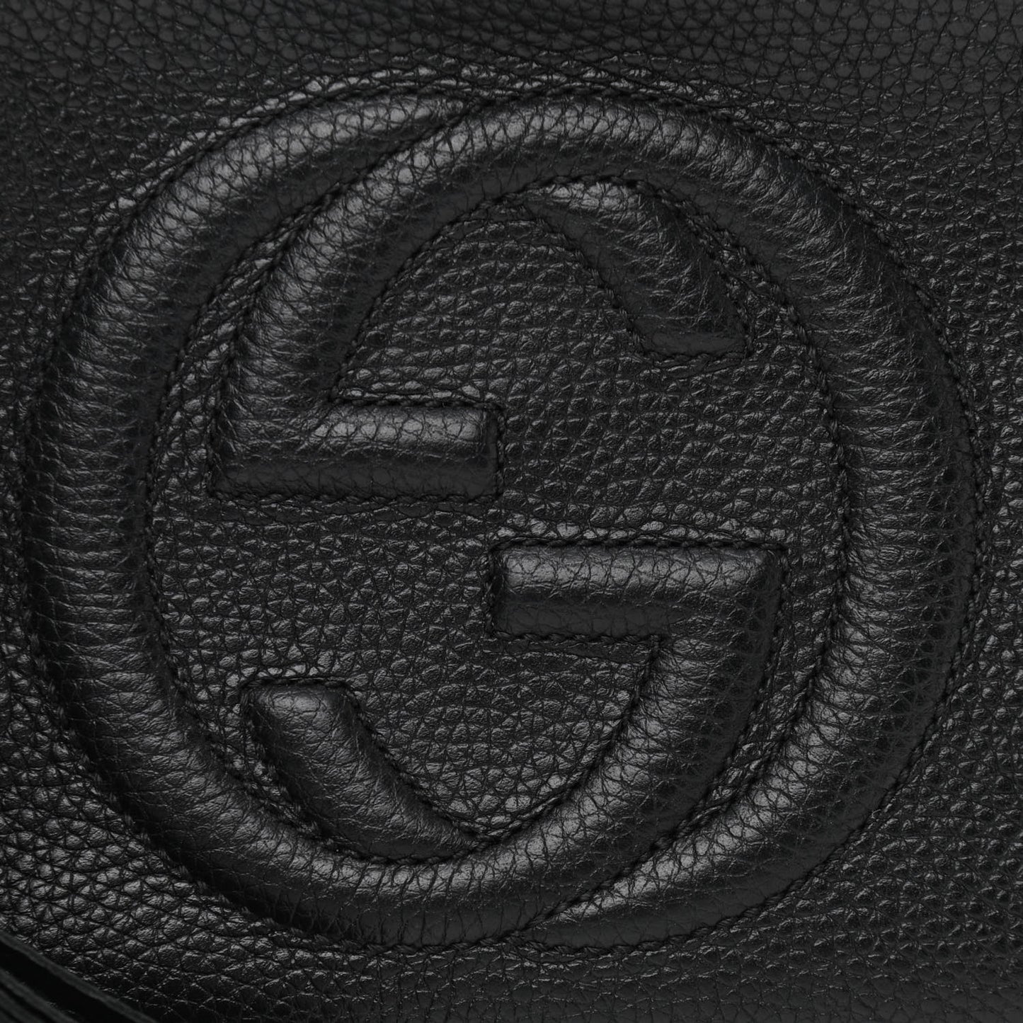 Pebbled Calfskin Small Soho Disco Bag Black