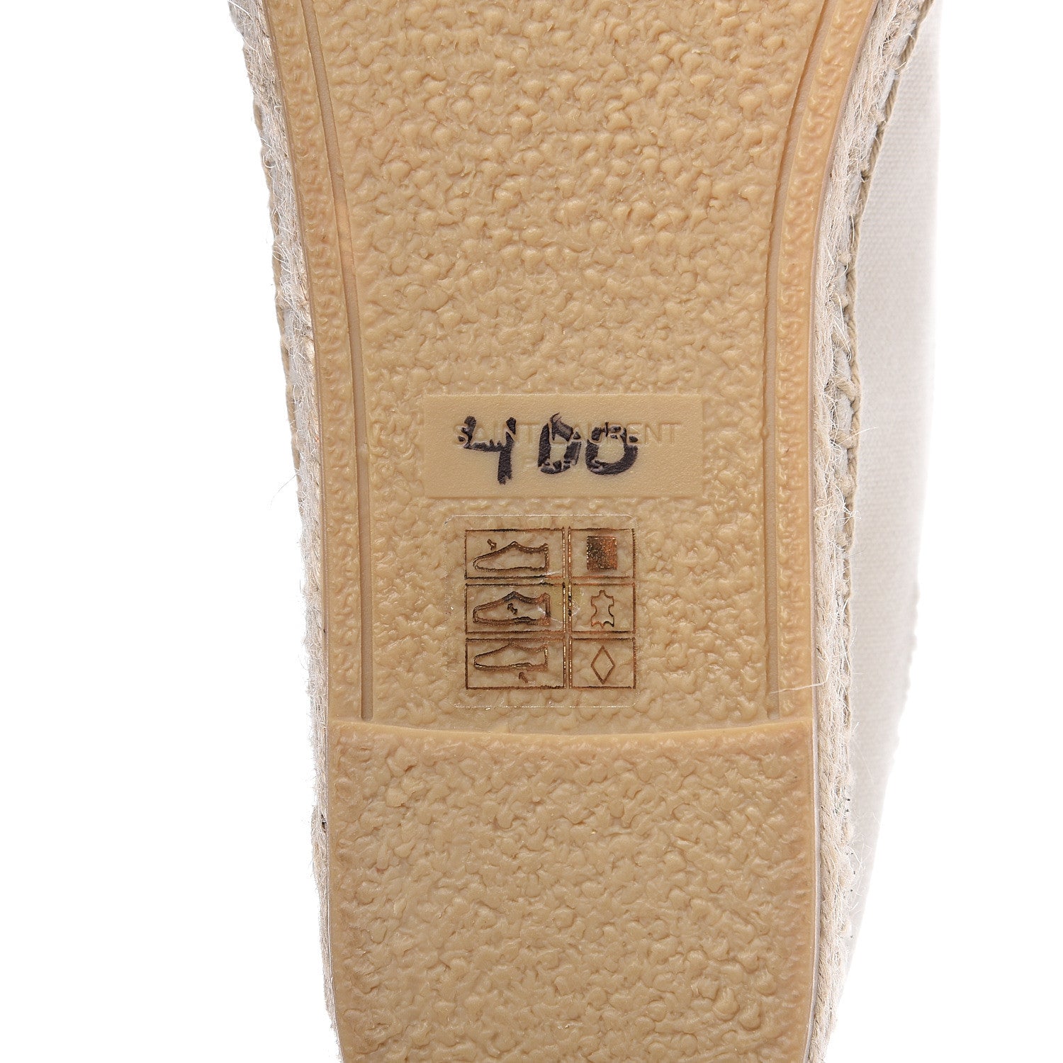 Saint Laurent Canvas Nappa Elba Light Logo Embroidered Espadrilles 41 Panna 8 of 8