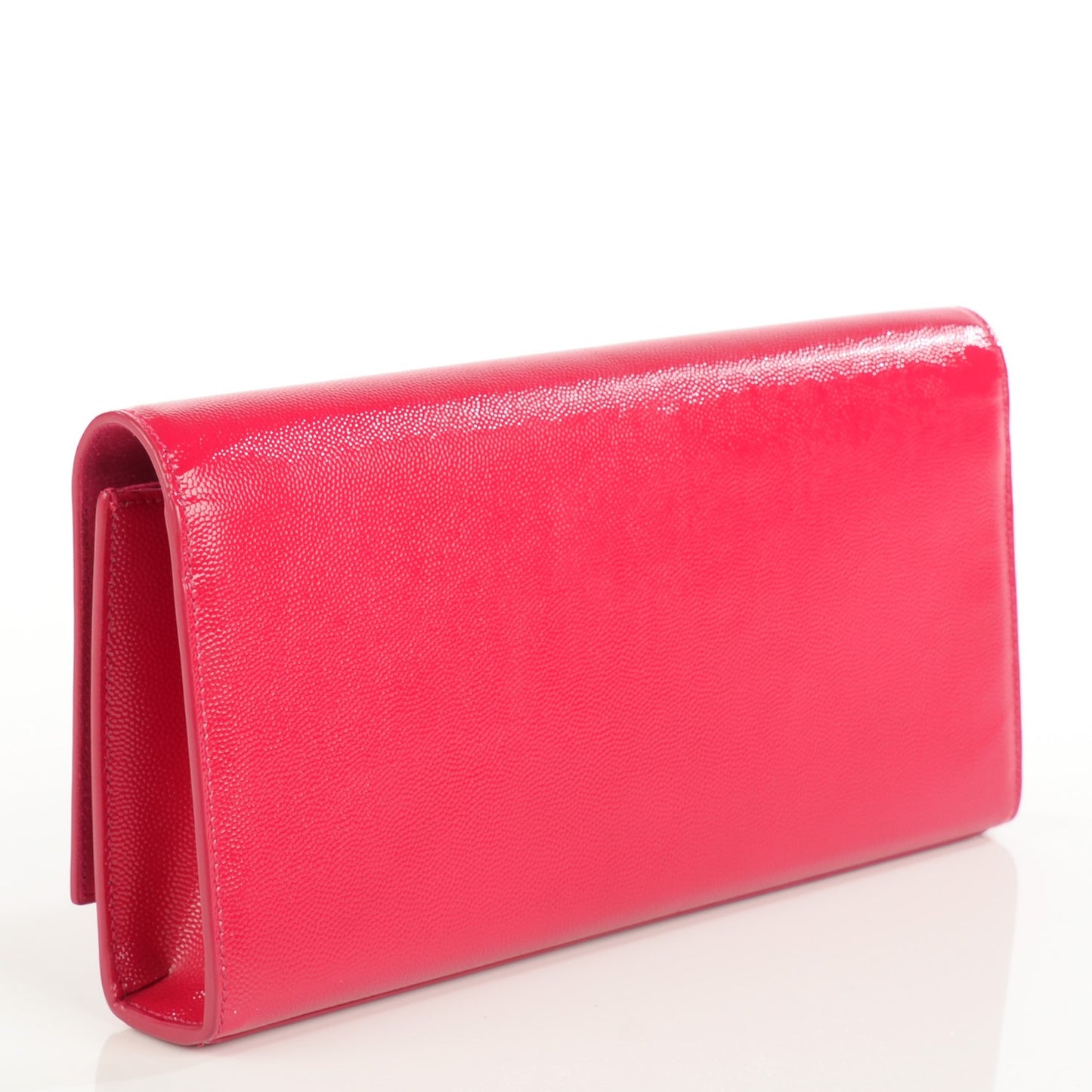 Textured Patent Medium Classic Monogram Clutch Fuchsia
