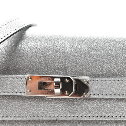 Hermes Metallic Chevre Chamkilight Kelly Wallet To Go Argent 7 of 10