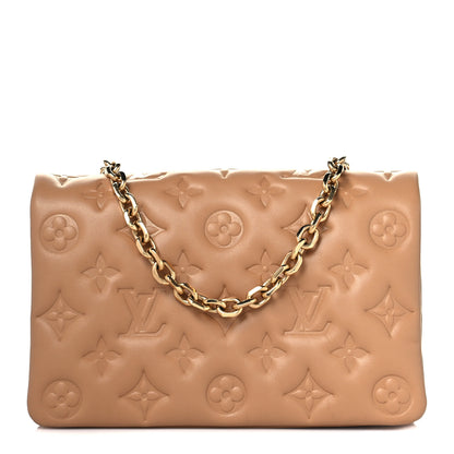 Louis Vuitton Lambskin Embossed Monogram Pochette Coussin Camel 1 of 9