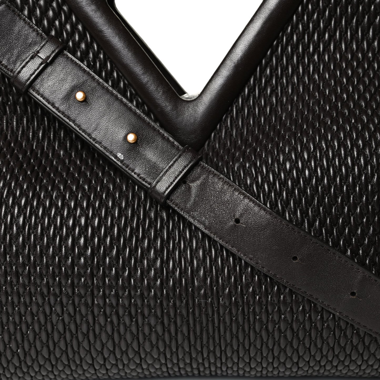 Lambskin Knit Small The Point Triangle Bag Black