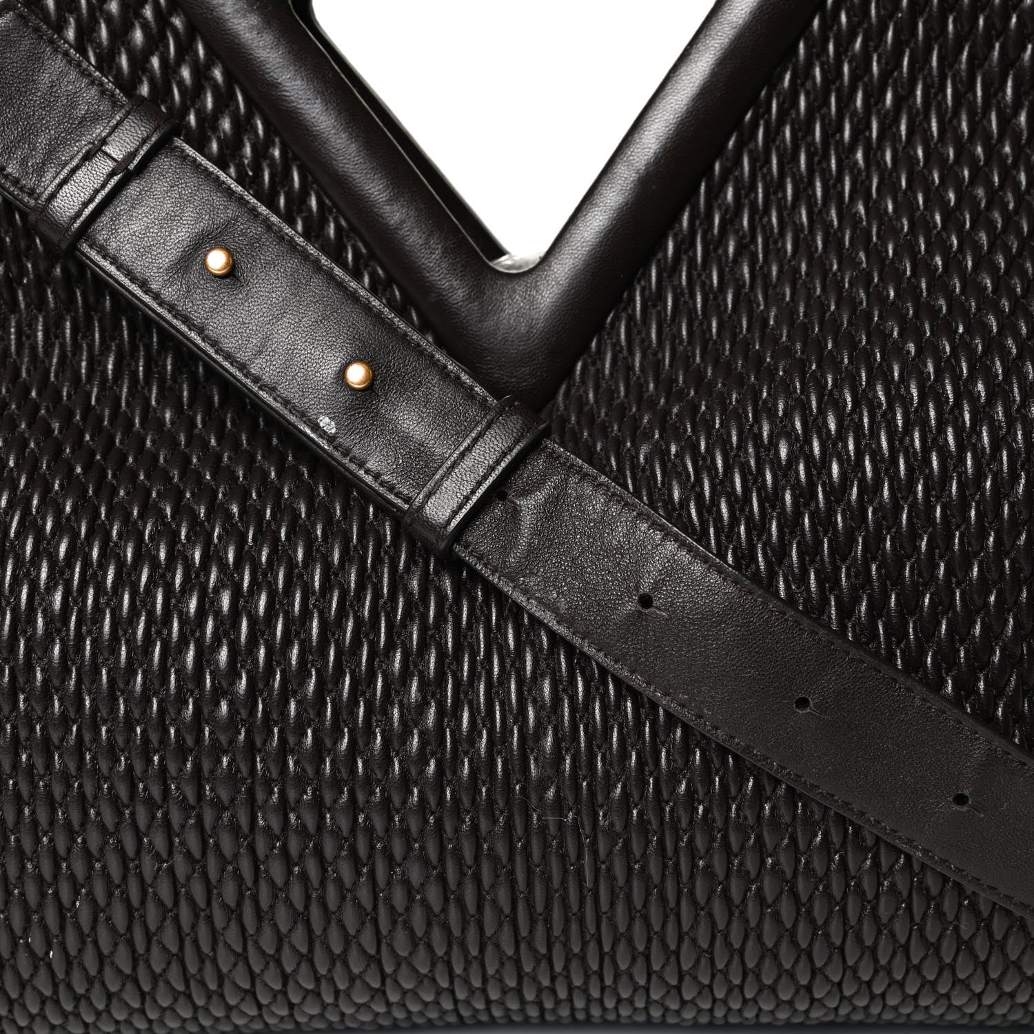 Bottega Veneta Lambskin Knit Small The Point Triangle Bag Black 8 of 12