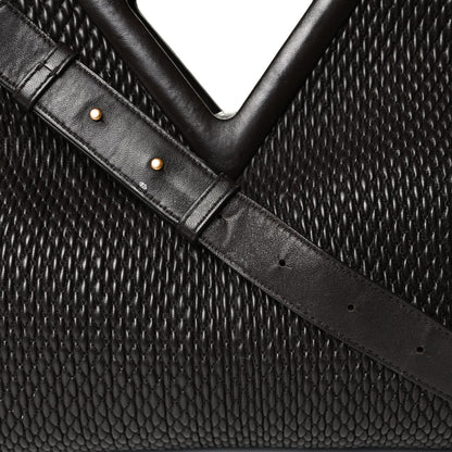Bottega Veneta Lambskin Knit Small The Point Triangle Bag Black 8 of 12