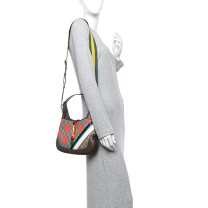 Gucci GG Supreme Monogram Web Geometric Small Jackie 1961 Beige Multicolor Brown Sugar 2 of 12