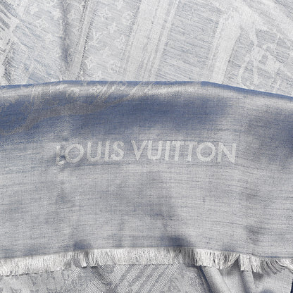 Louis Vuitton Cashmere Silk Steamer Shawl Blue 3 of 3