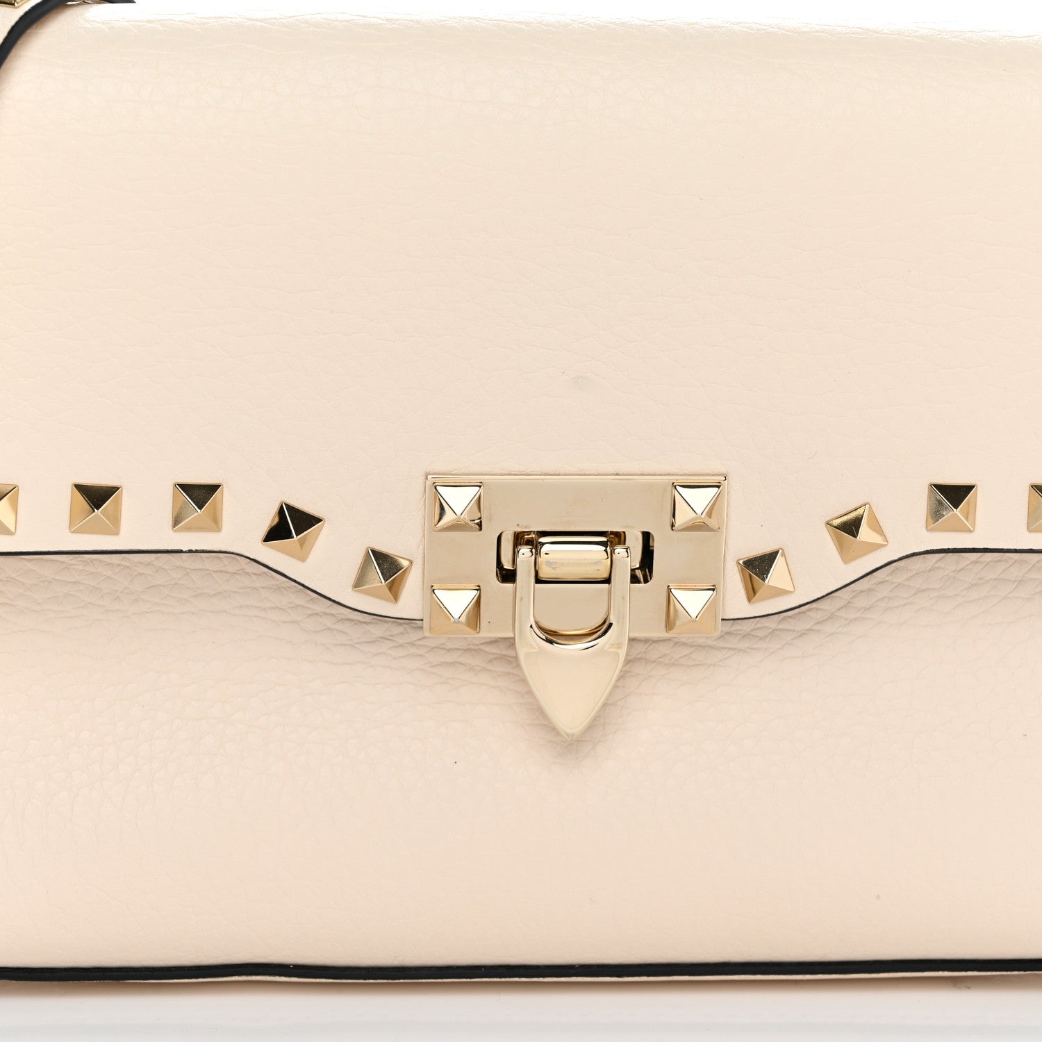 Valentino Garavani Vitello Medium Rockstud Flip Lock Crossbody Bag Light Ivory 7 of 10
