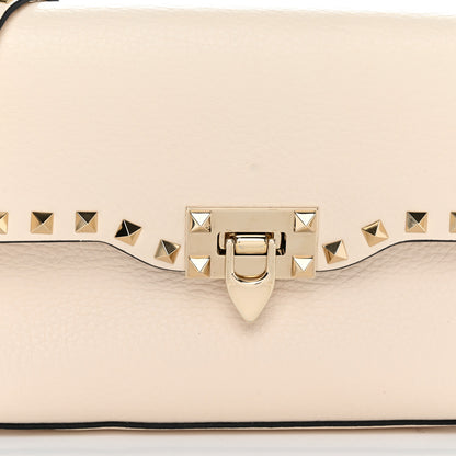 Valentino Garavani Vitello Medium Rockstud Flip Lock Crossbody Bag Light Ivory 7 of 10
