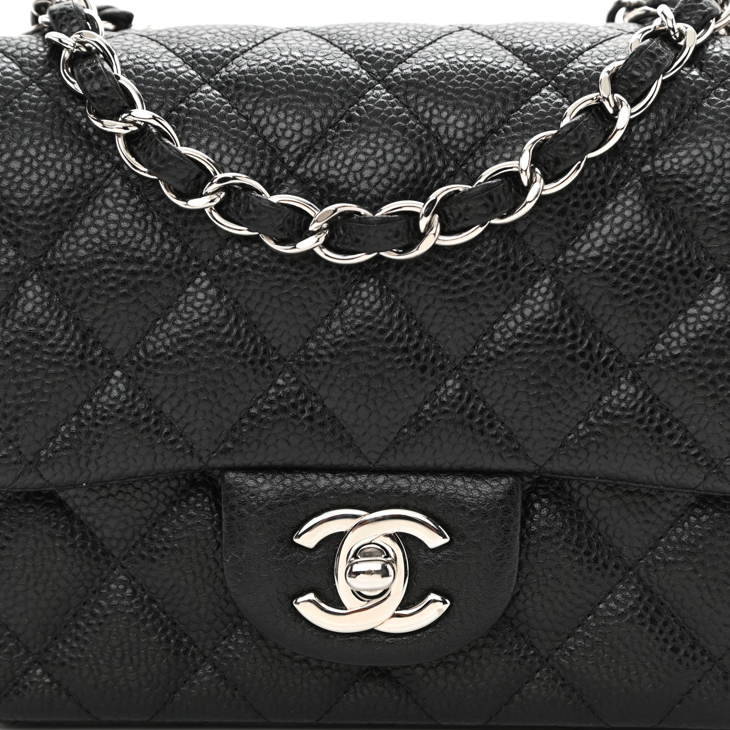 Caviar Quilted Mini Square Flap Black
