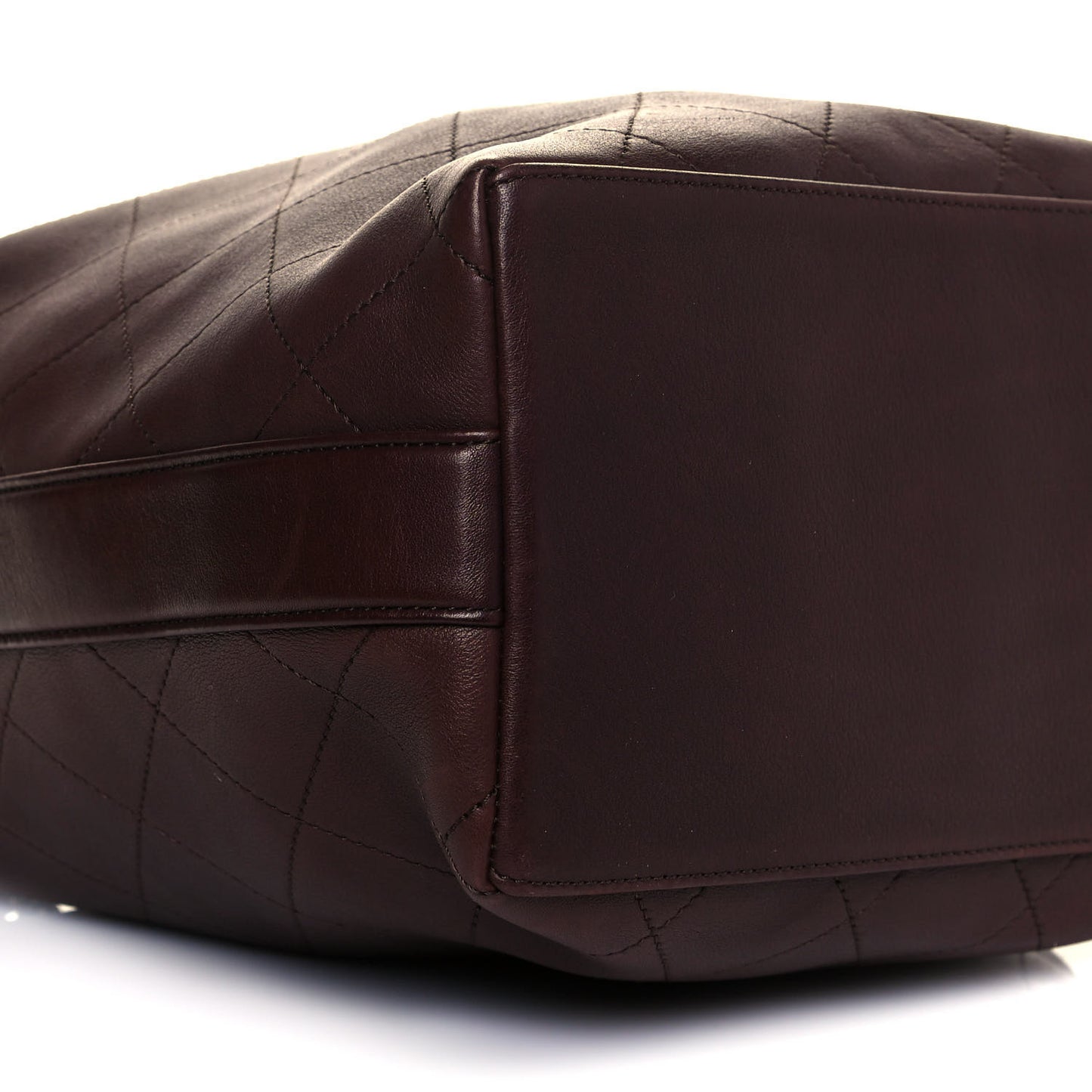 Calfskin Quilted Small On My Shoulder Drawstring Bag Brown