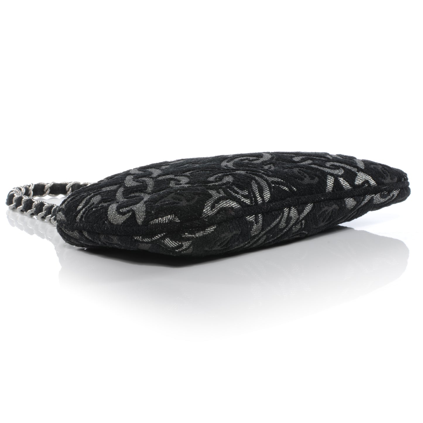 Silver CC Chain Pochette Black