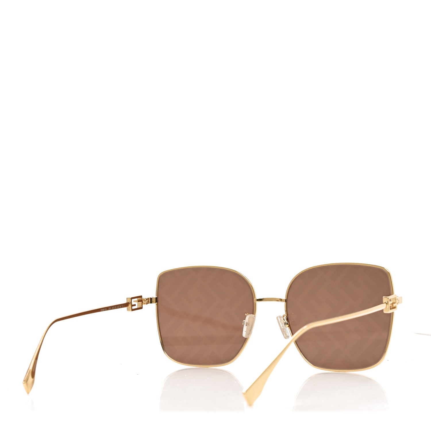 Fendi Metal Baguette Square Sunglasses FE40013U Gold Brown 4 of 6