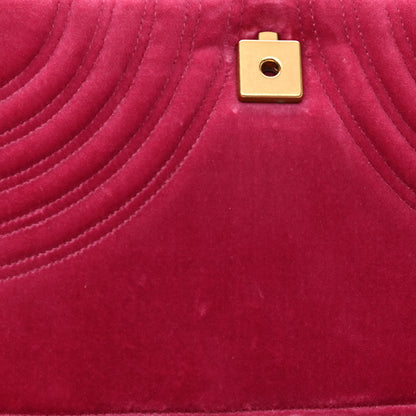 Gucci Velvet Matelasse Medium GG Marmont Shoulder Bag Light Raspberry Rose 10 of 11