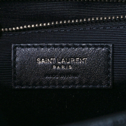 Saint Laurent Grain De Poudre Textured Mixed Matelasse Large Triquilt Monogram Satchel Black 7 of 11