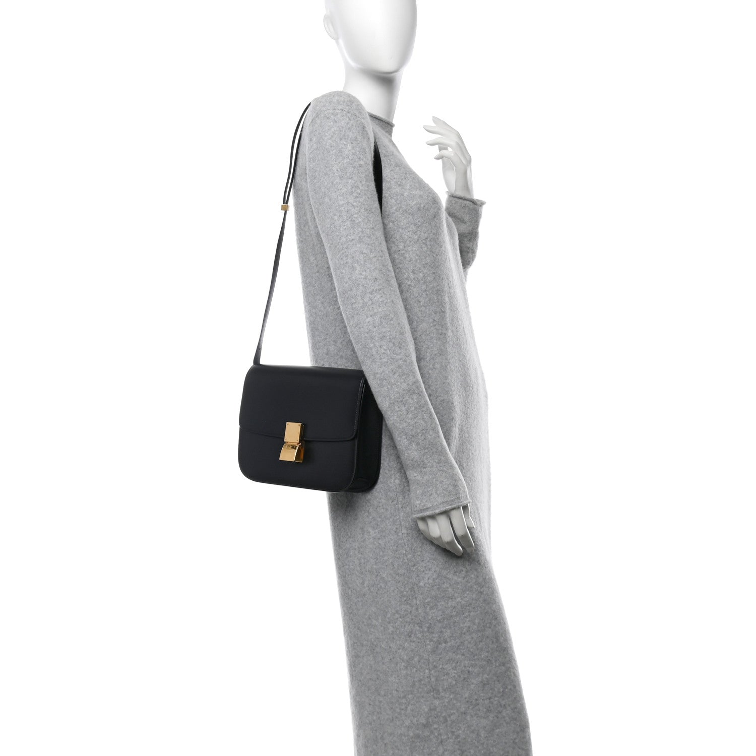 Celine Box Calfskin Medium Classic Box Flap Bag Black 2 of 12