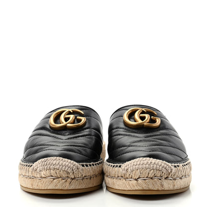 Gucci Nappa Matelasse GG Marmont Espadrille Slippers 35.5 Black 2 of 11