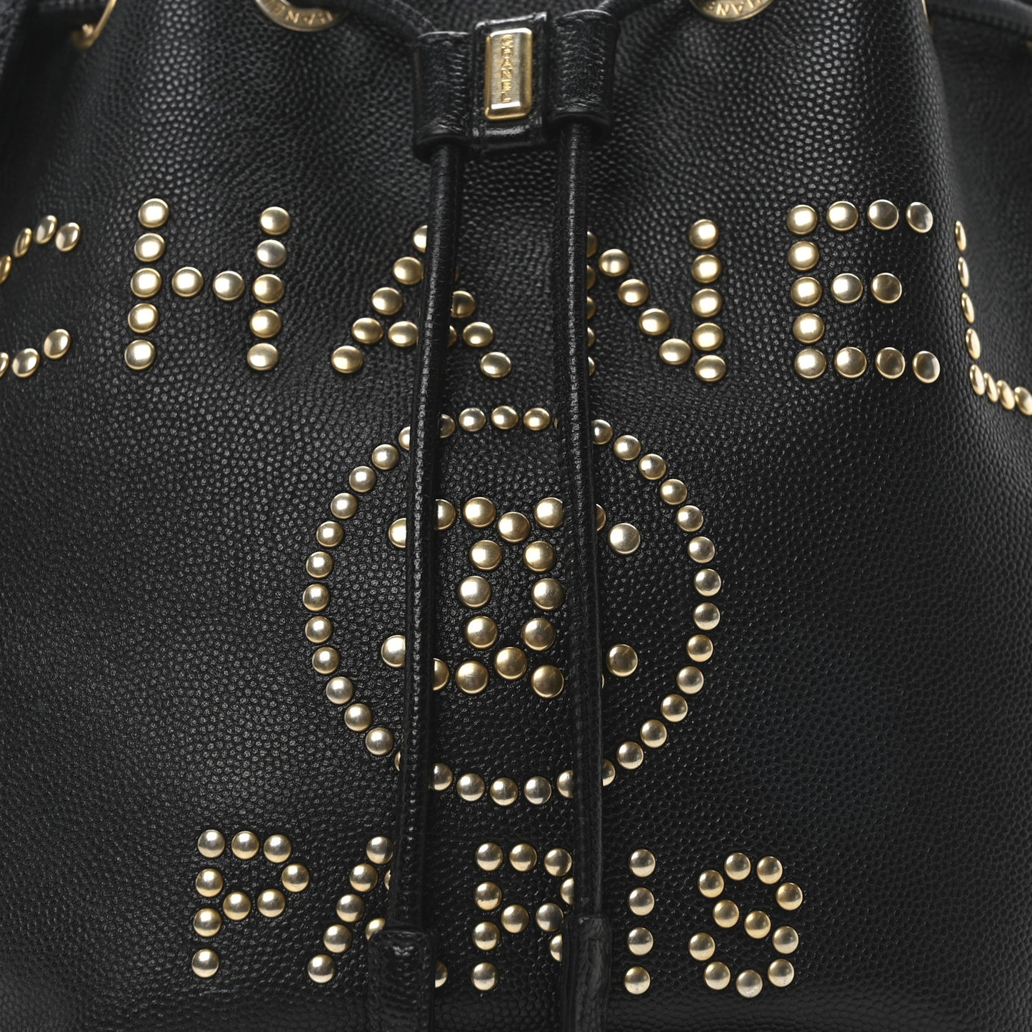 Caviar Deauville Drawstring Bucket Bag Black