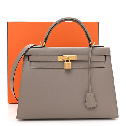 Hermes Epsom Kelly Sellier 32 Gris Asphalt 9 of 9
