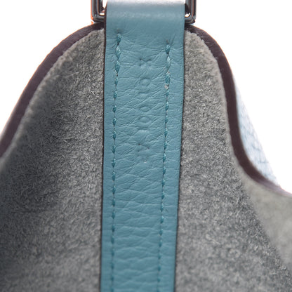 Hermes Taurillon Clemence Picotin Lock 22 MM Bleu Atoll 7 of 9