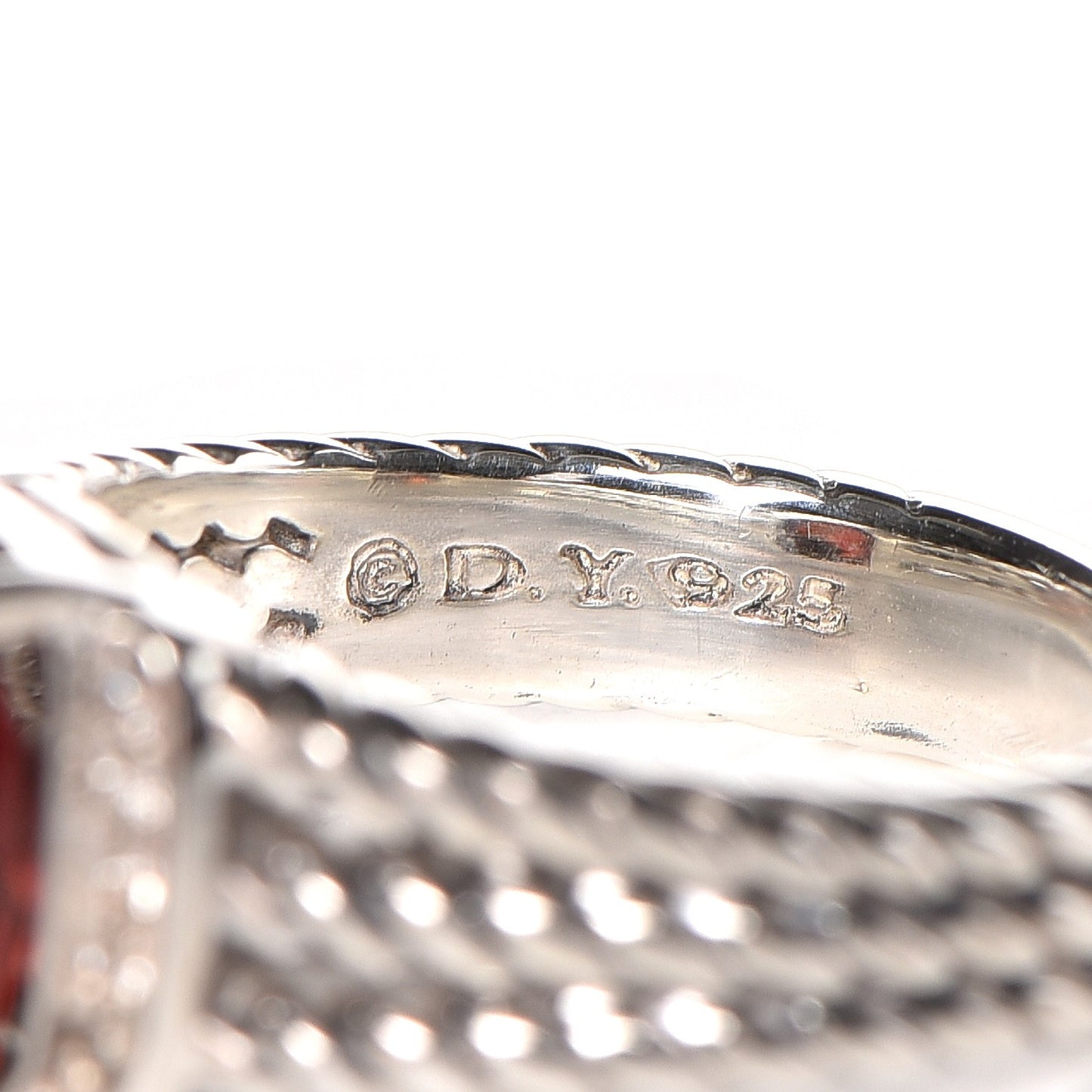 Sterling Silver Diamond Garnet 10mm Petite Wheaton Ring 57 8
