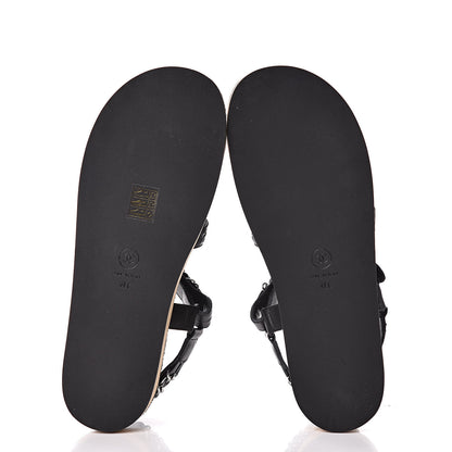 Chanel Lambskin Chain Sandals 41 Black 5 of 8
