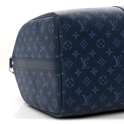 Louis Vuitton Monogram Heritage Keepall Bandouliere 50 Ocean Blue 7 of 8
