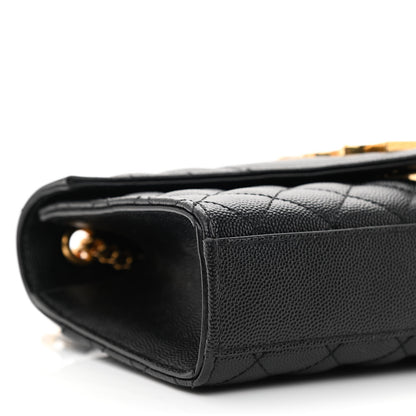 Saint Laurent Grain De Poudre Textured Mixed Matelasse Triquilt Small Monogram Satchel Black 9 of 10