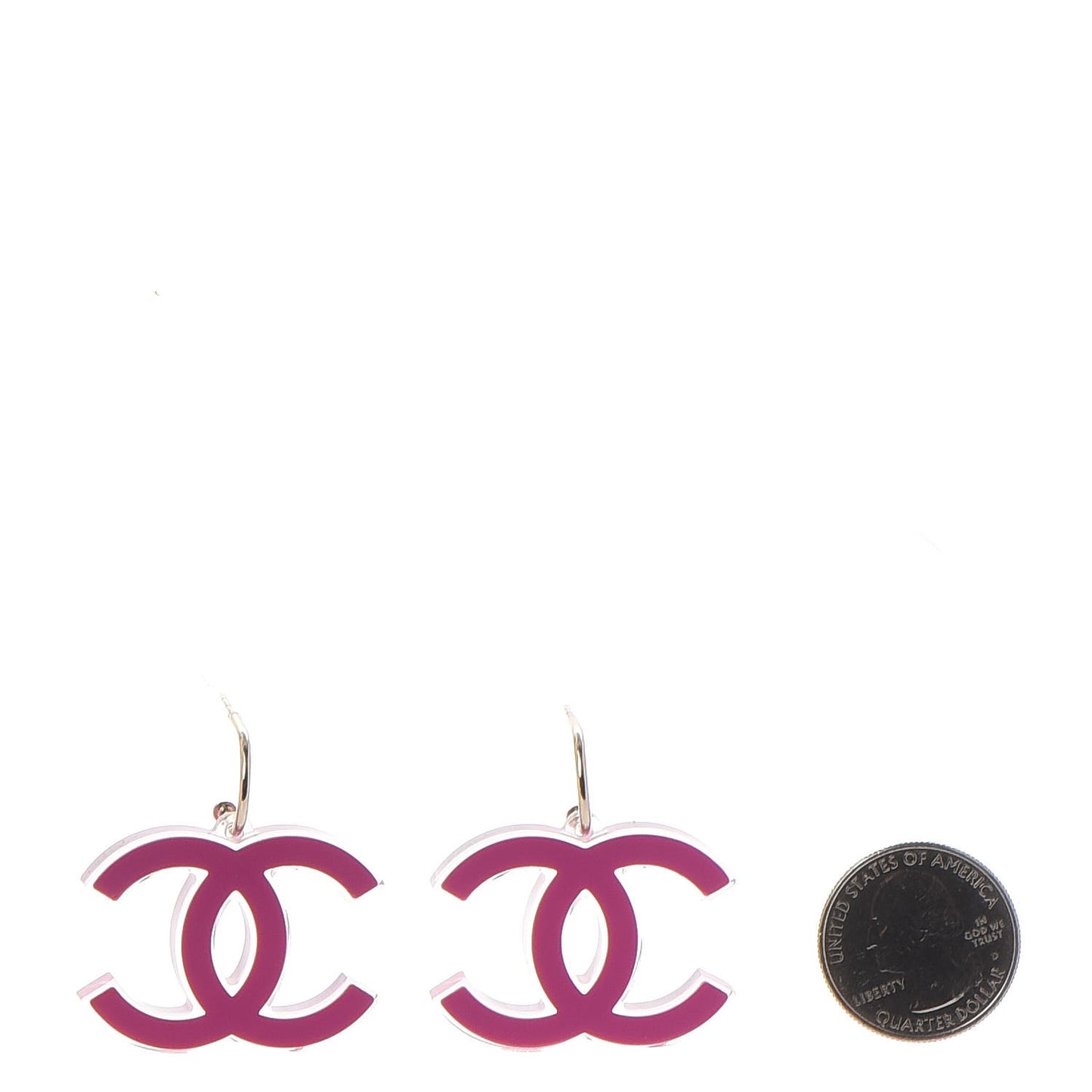 Lucite CC Drop Earrings Pink