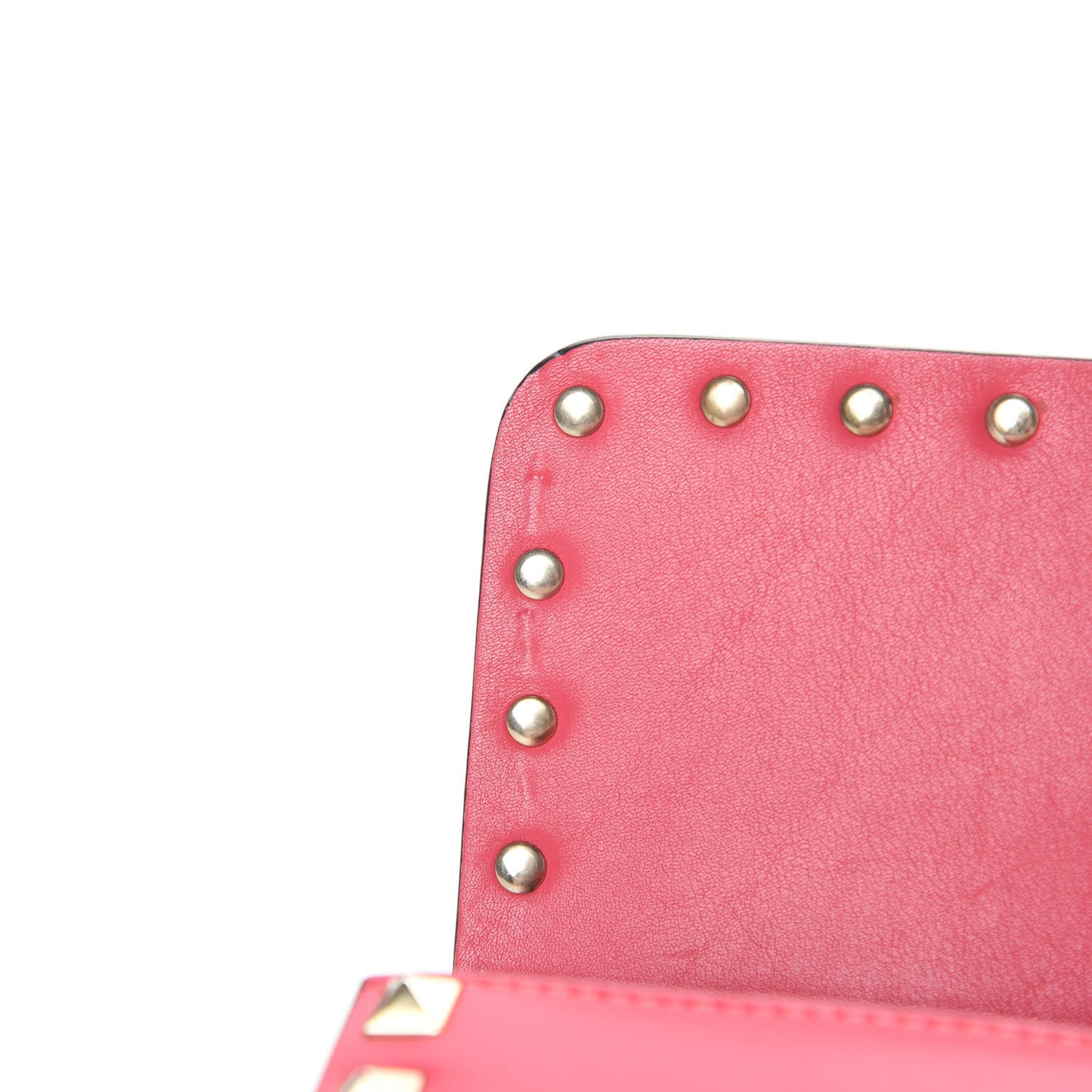 Vitello Rockstud Chain Flap Crossbody Bag Deep Rose