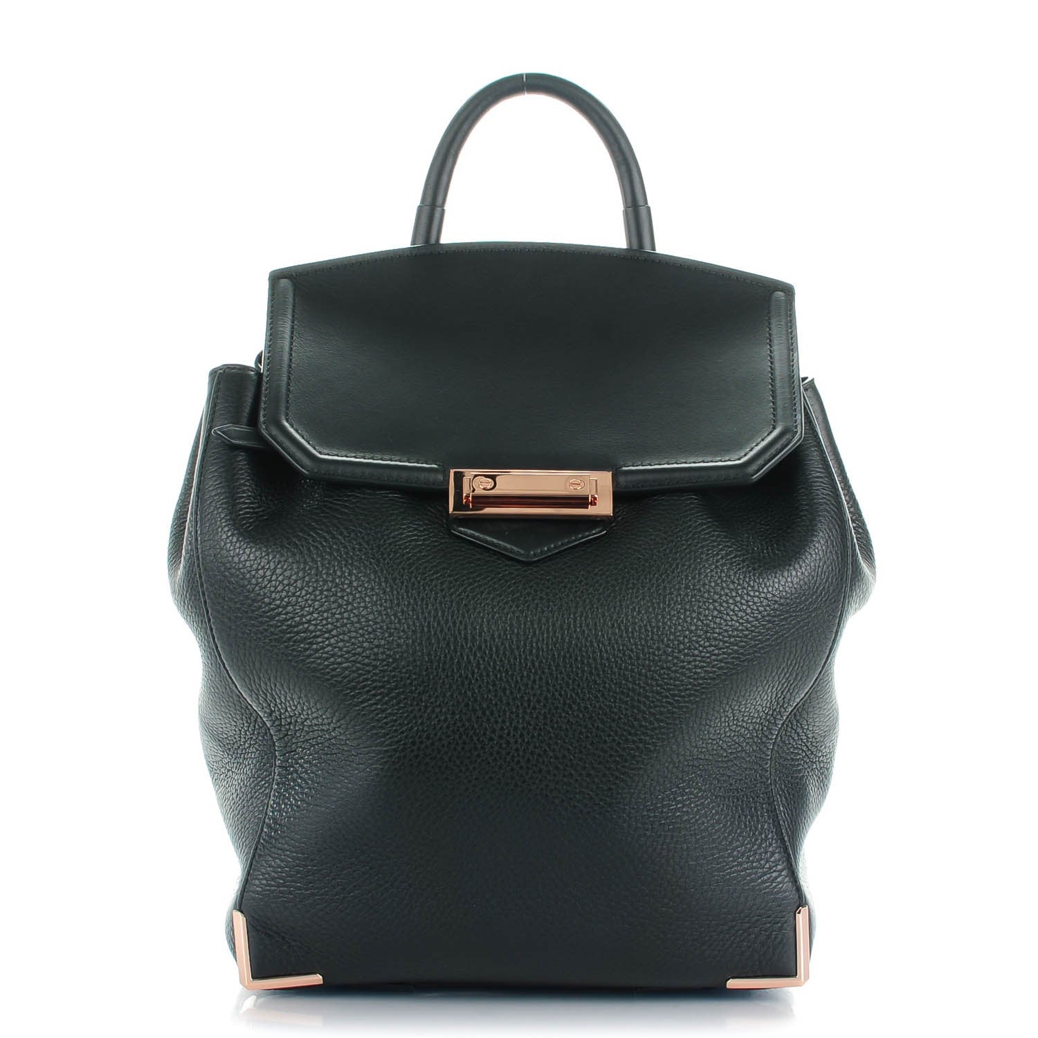Alexander Wang Pebbled Calfskin Prisma Skeletal Backpack Black Rose Gold Hardware 1 of 7